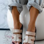 Klapki profilowane Rock Merhes beżowe