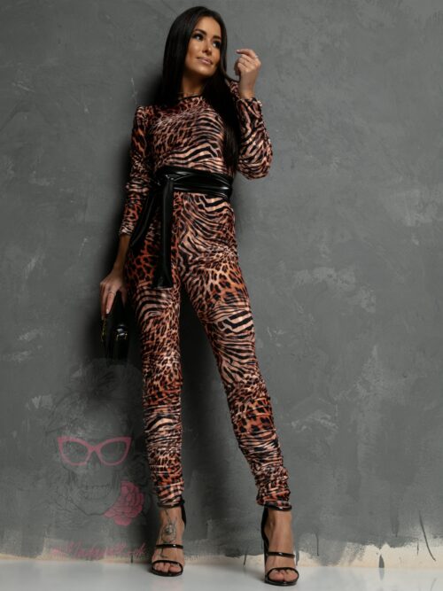 Komplet welurowy NB Printo panterka