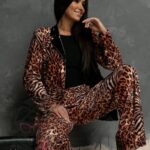 Garnitur welurowy NB Gonelo panterka