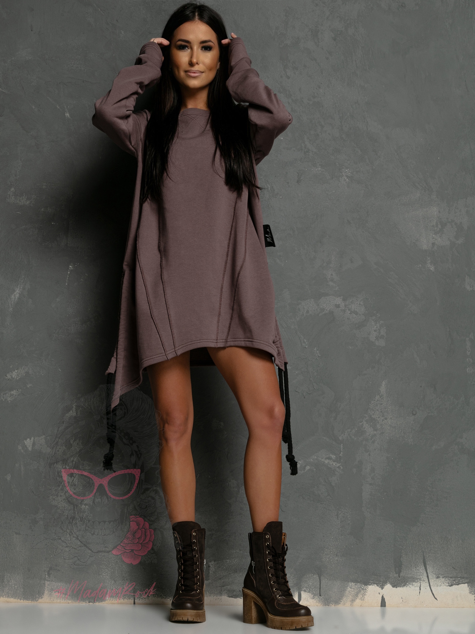 Bluza asymetryczna Casta brązowa Bluza asymetryczna Casta brązowa