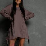 Bluza asymetryczna Casta brązowa