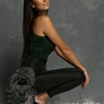 Body bez rękawa Xbody w zebra czarno-zielone