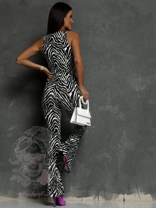 Spodnie dzwony Xbody zebra biało-czarne