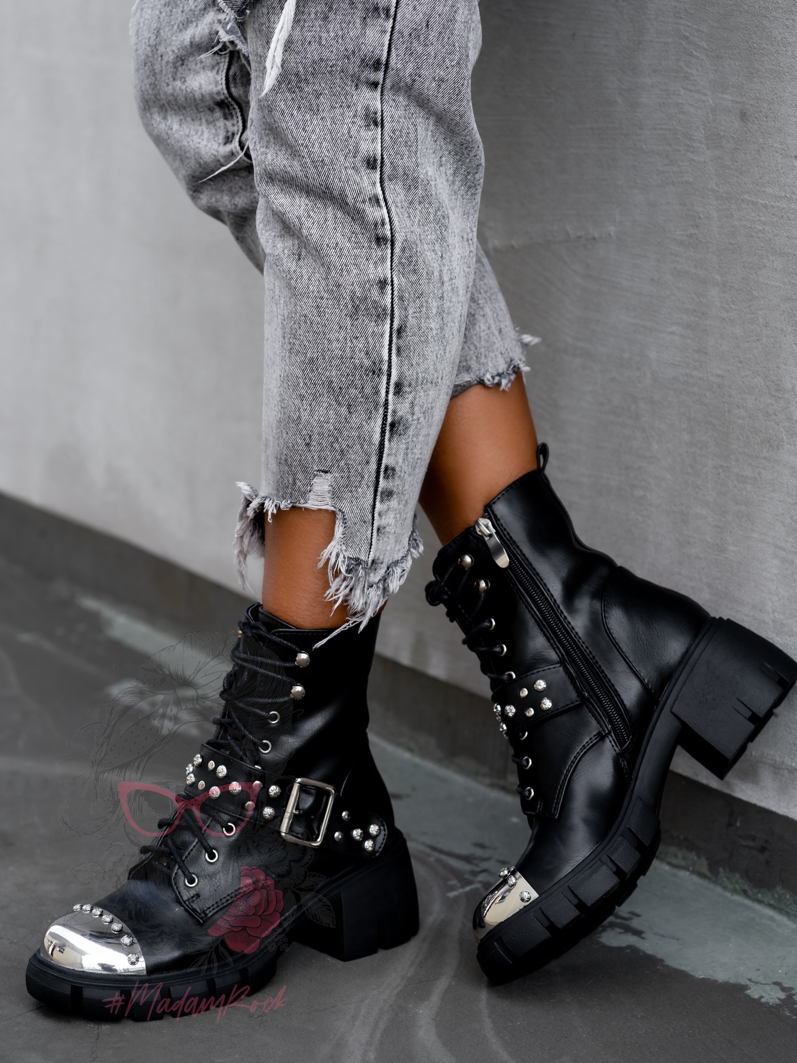 Workery z blaszką Kalpe Rock czarne Workery z blaszką Kalpe Rock czarne