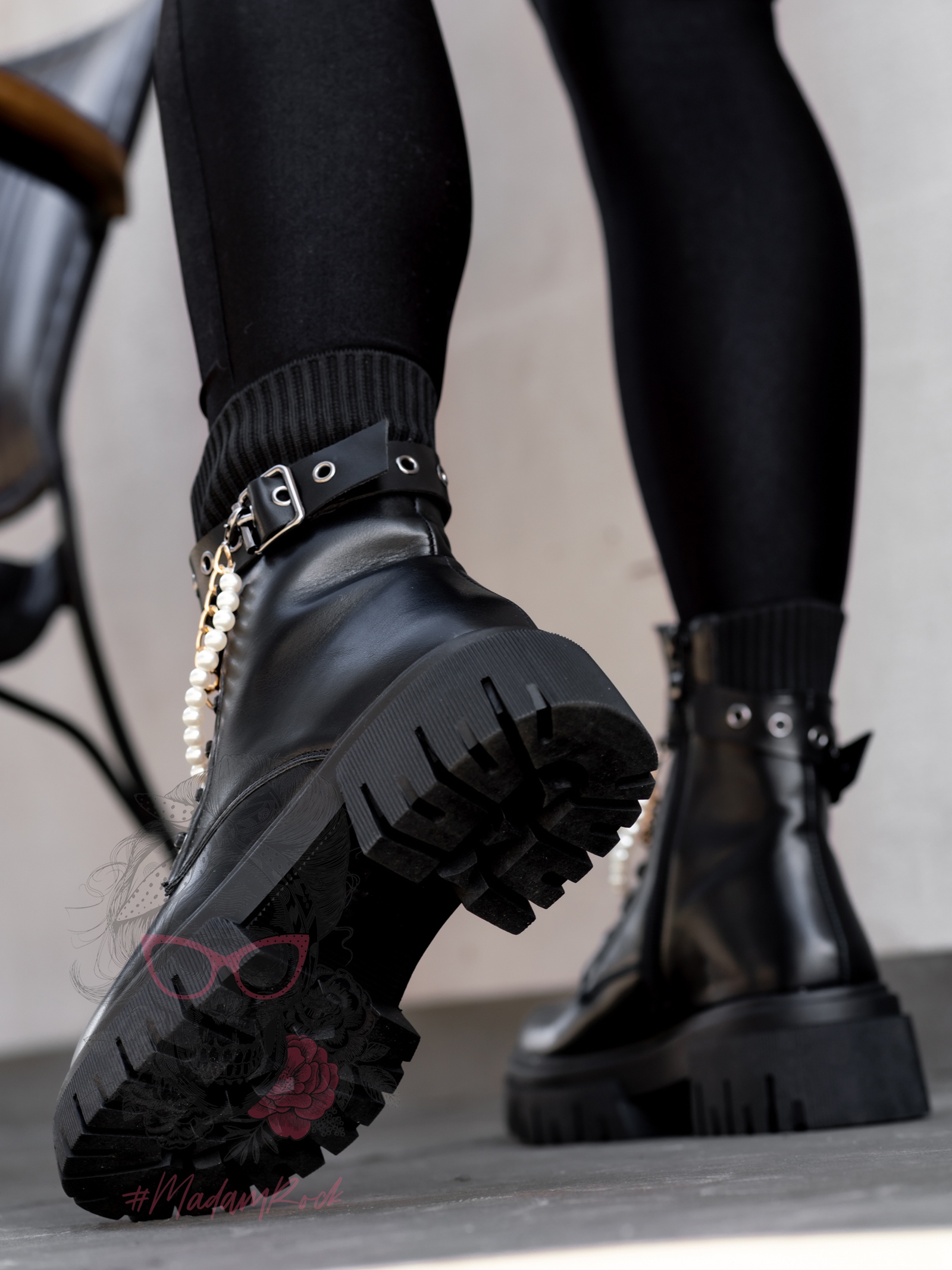 Workery skarpety Rock Perl czarne