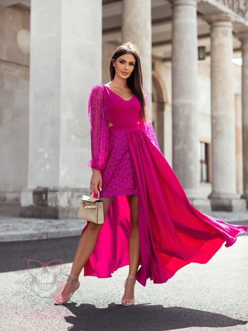 Sukienka maxi NB SALLIA amarantowa