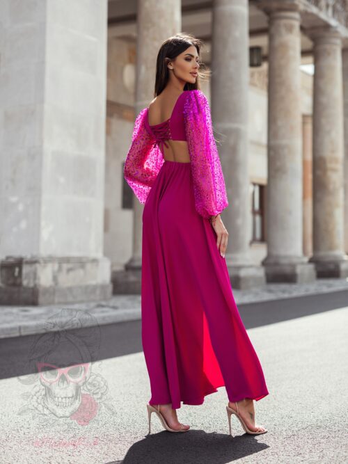 Sukienka maxi NB SALLIA amarantowa