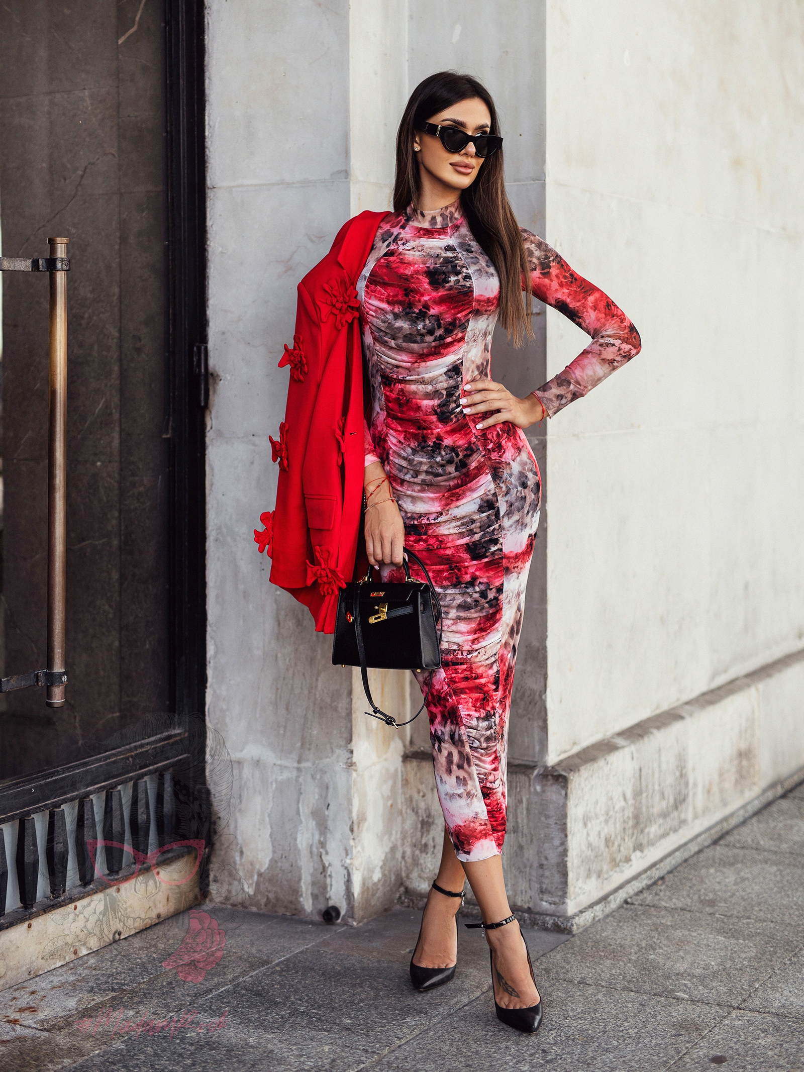 Marynarka oversize Valentio czerwona