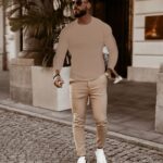 Bluzka męska longsleeve MINIMALIST MAN OLAVOGA beżowa