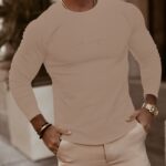 Bluzka męska longsleeve MINIMALIST MAN OLAVOGA beżowa