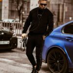 Komplet męski welurowy LOGO STRIPE MAN OLAVOGA czarny