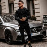 Komplet męski welurowy ERIK OLAVOGA czarny