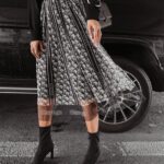 Spódnica tiulowa plisowana SERAFINA OLAVOGA czarno-biała