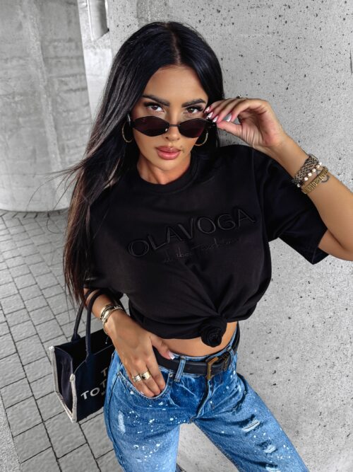 T-shirt na krótki rękaw SWIFT OLAVOGA czarny