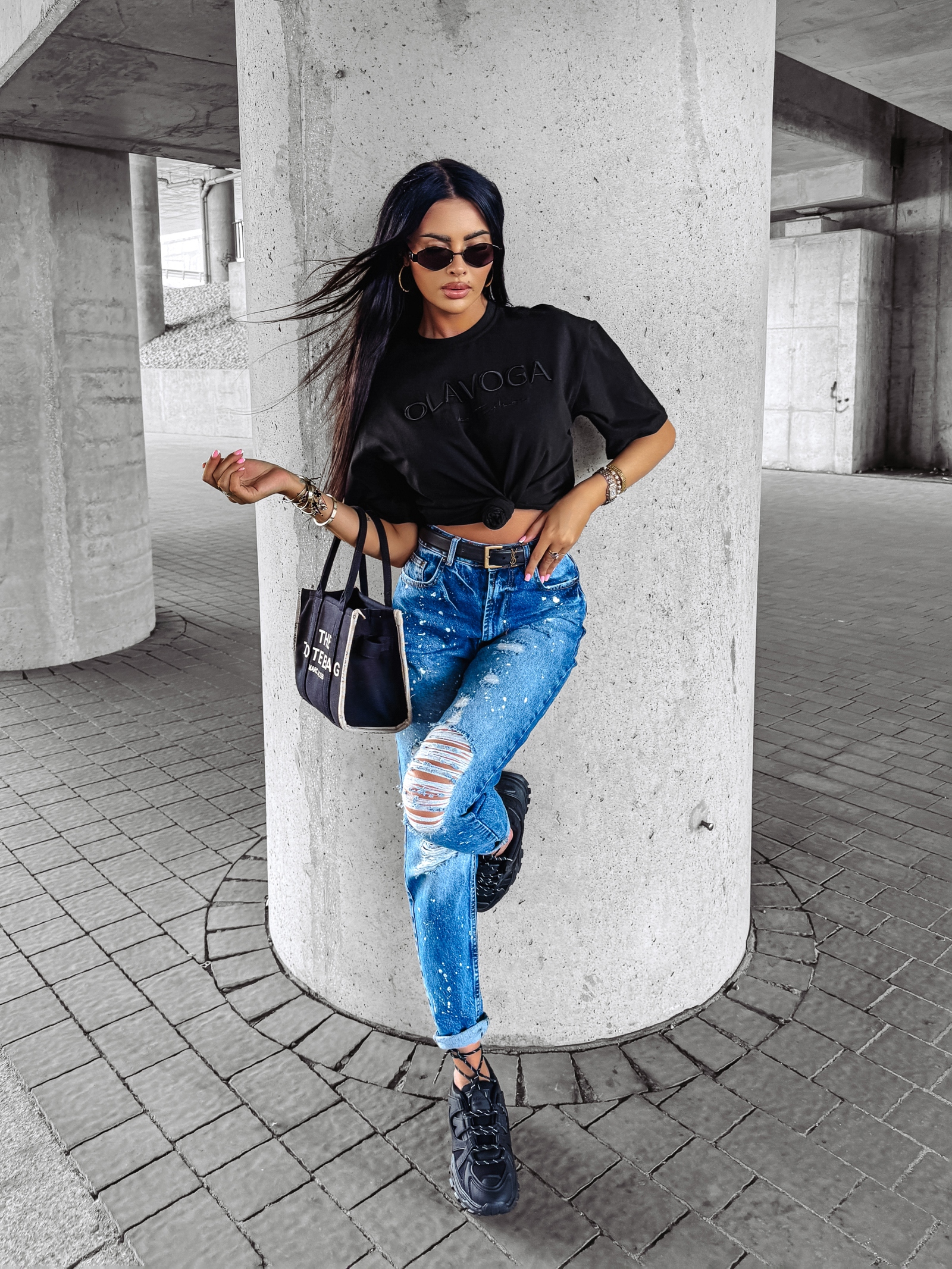 T-shirt na krótki rękaw SWIFT OLAVOGA czarny T-shirt na krótki rękaw SWIFT OLAVOGA czarny