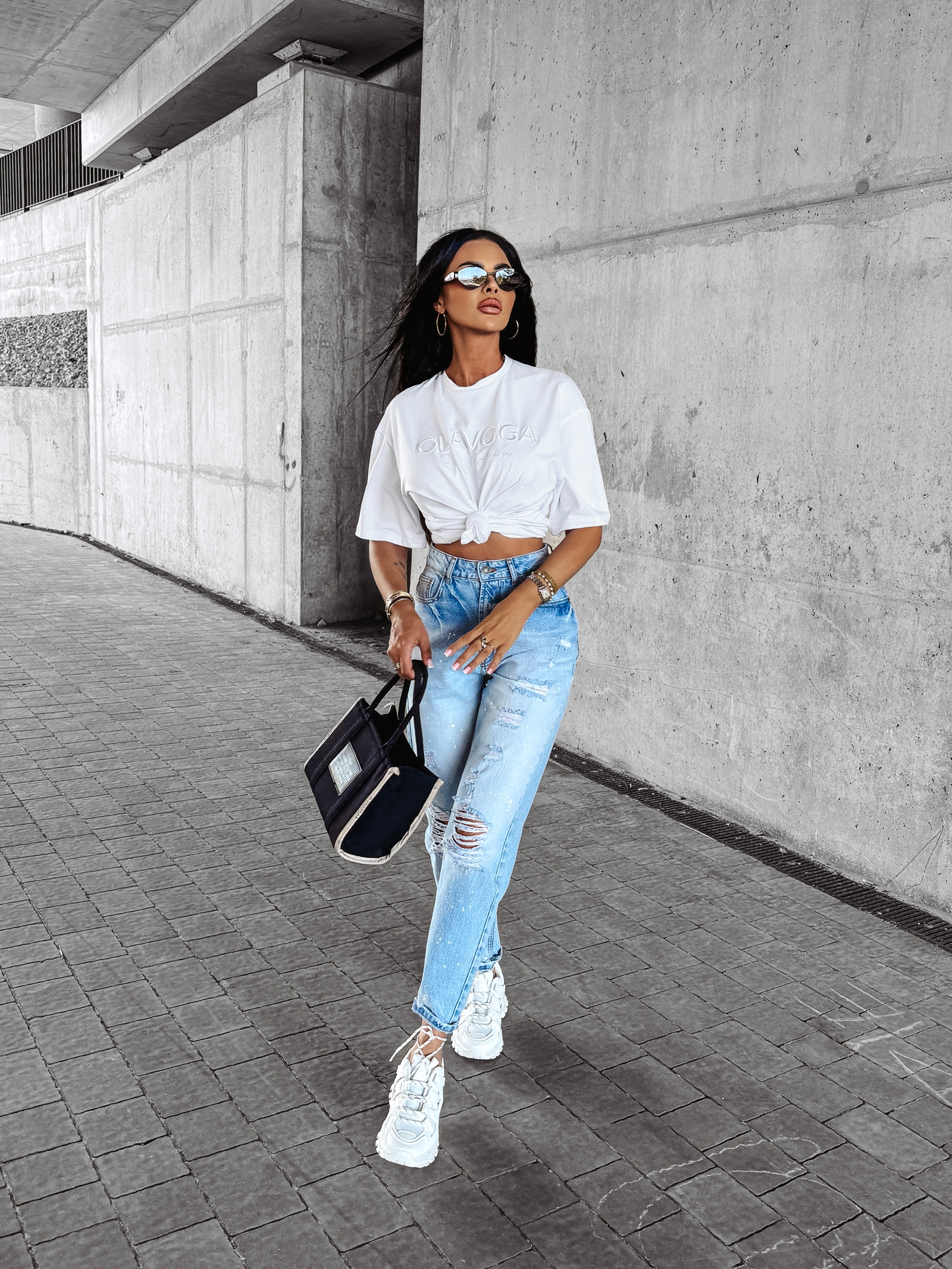 T-shirt na krótki rękaw SWIFT OLAVOGA biały