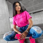 T-shirt na krótki rękaw SWIFT OLAVOGA amarantowy