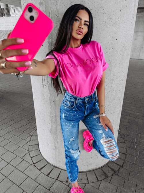 T-shirt na krótki rękaw SWIFT OLAVOGA amarantowy