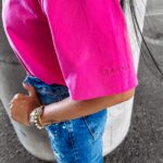 T-shirt na krótki rękaw SWIFT OLAVOGA amarantowy