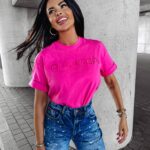 T-shirt na krótki rękaw SWIFT OLAVOGA amarantowy