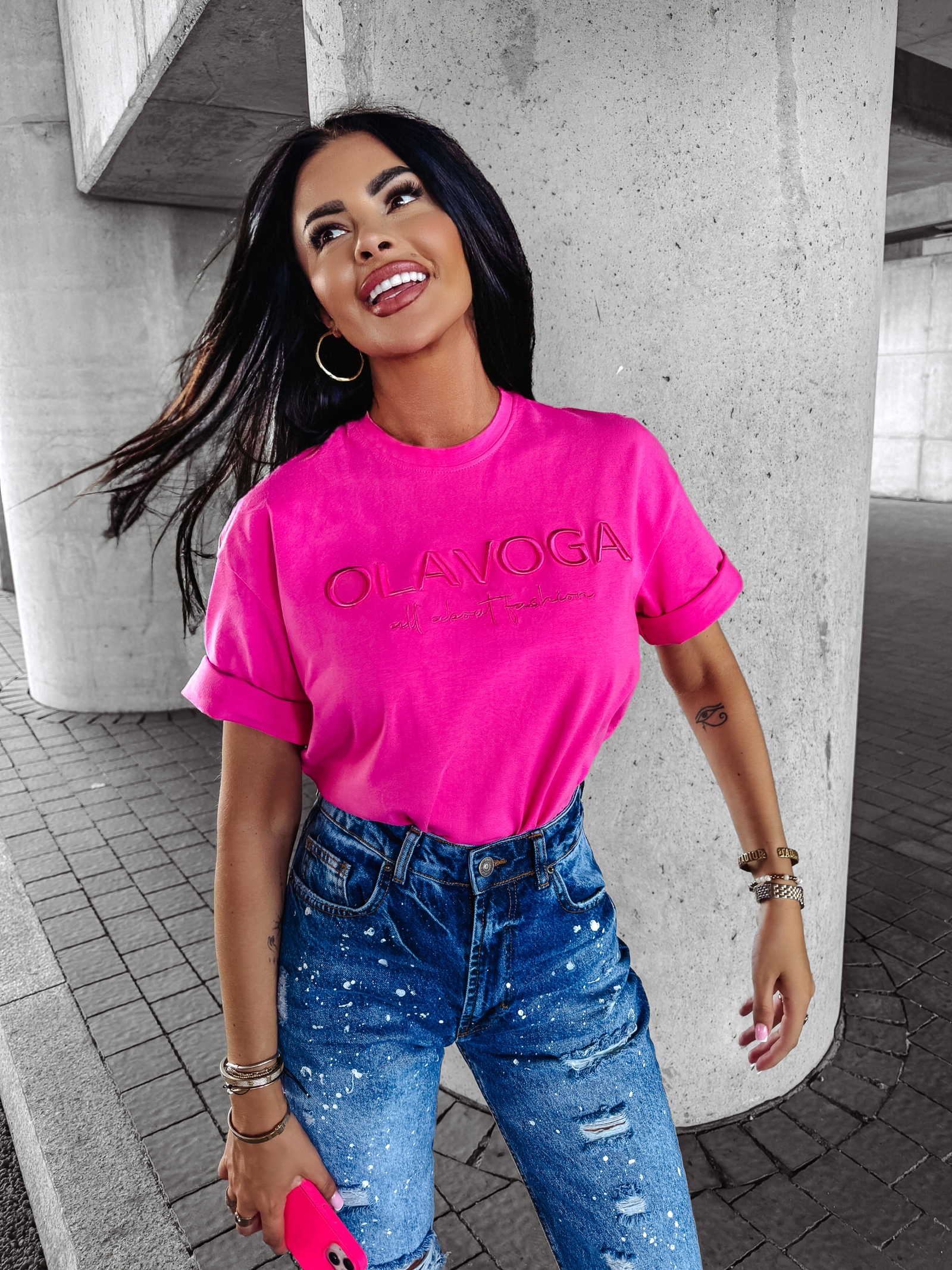 T-shirt na krótki rękaw SWIFT OLAVOGA amarantowy T-shirt na krótki rękaw SWIFT OLAVOGA amarantowy