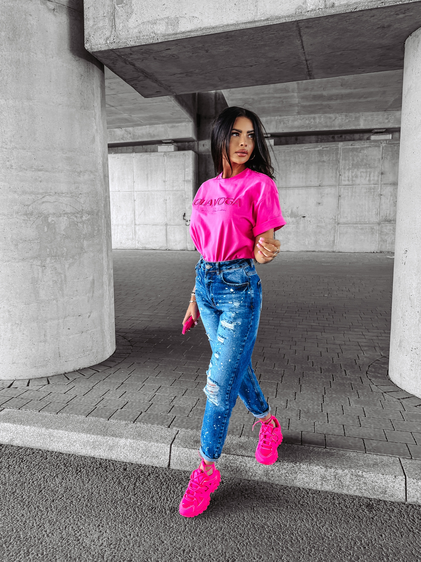 T-shirt na krótki rękaw SWIFT OLAVOGA amarantowy T-shirt na krótki rękaw SWIFT OLAVOGA amarantowy