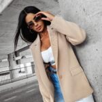 Marynarka oversize OVERFLOW OLAVOGA beżowa