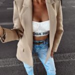 Marynarka oversize OVERFLOW OLAVOGA beżowa