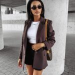 Marynarka oversize OVERFLOW OLAVOGA brązowa