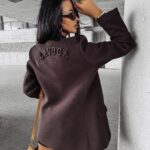 Marynarka oversize OVERFLOW OLAVOGA brązowa