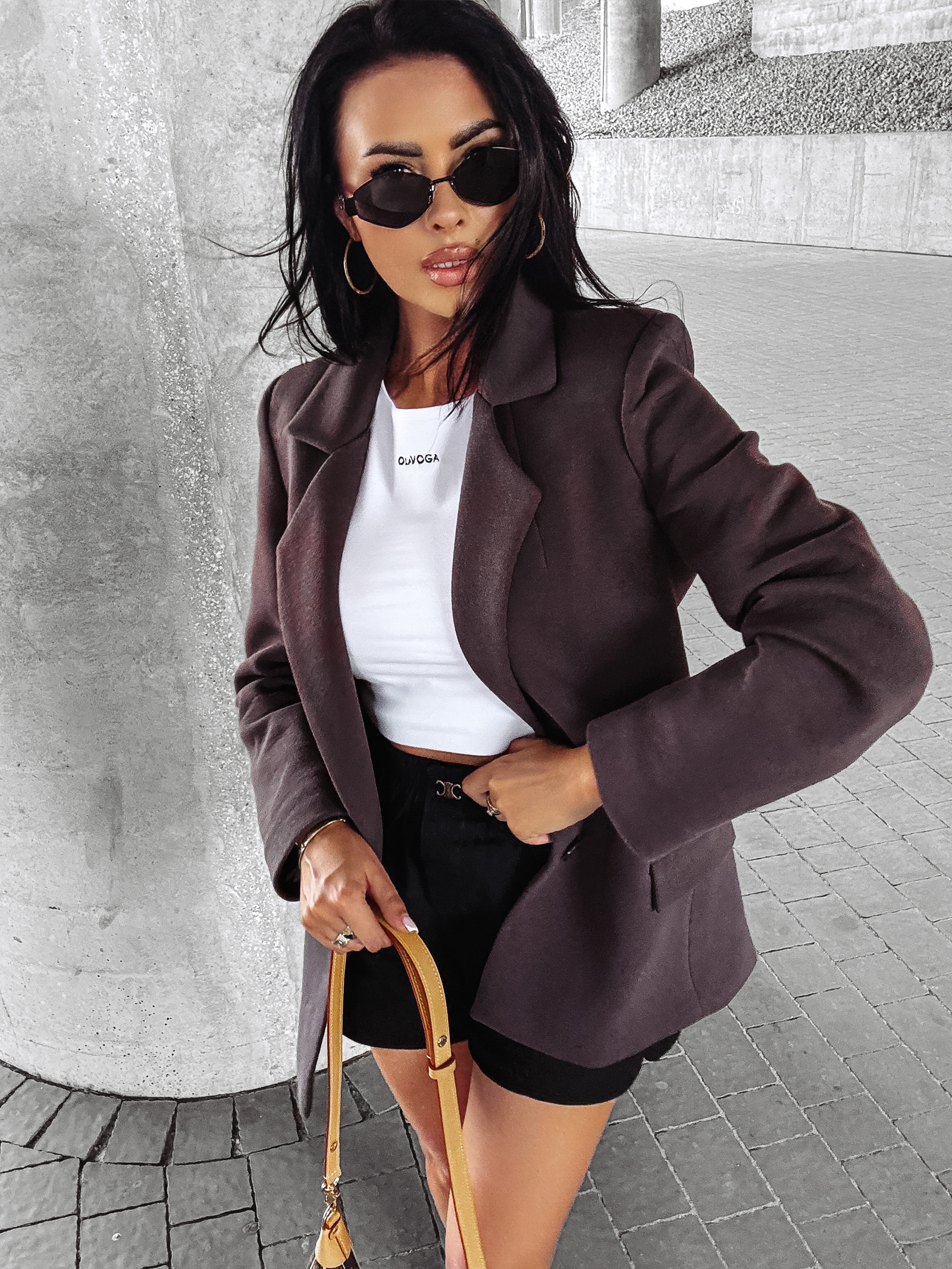 Marynarka oversize OVERFLOW OLAVOGA brązowa