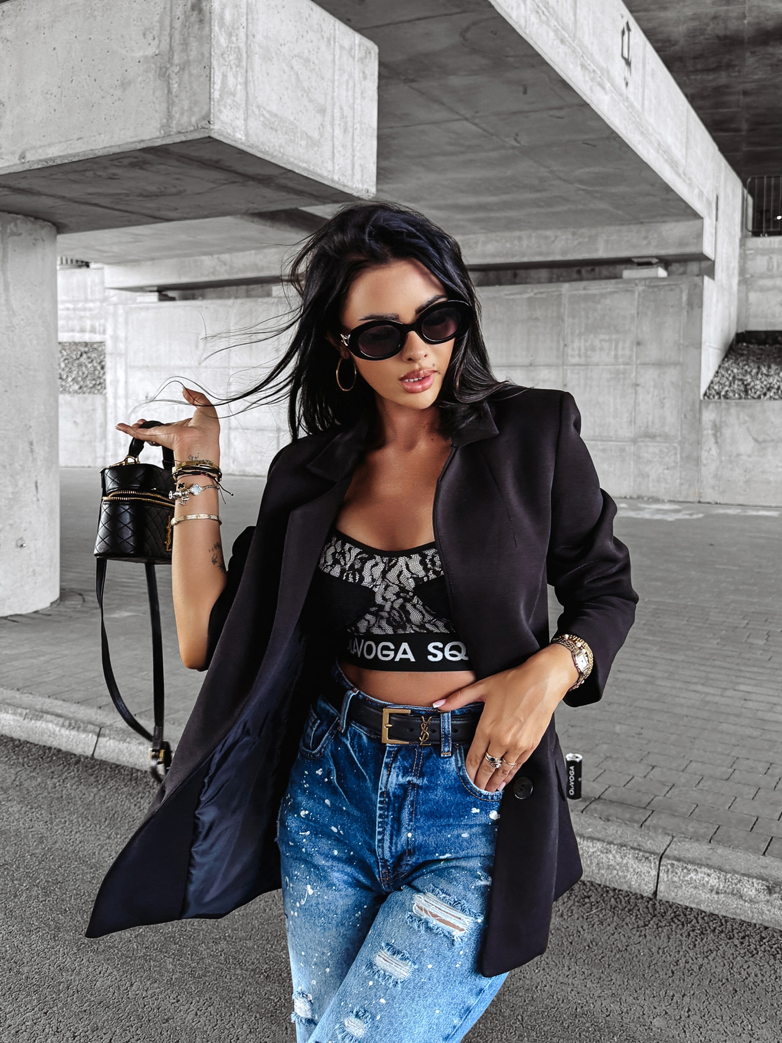 Marynarka oversize OVERFLOW OLAVOGA czarna