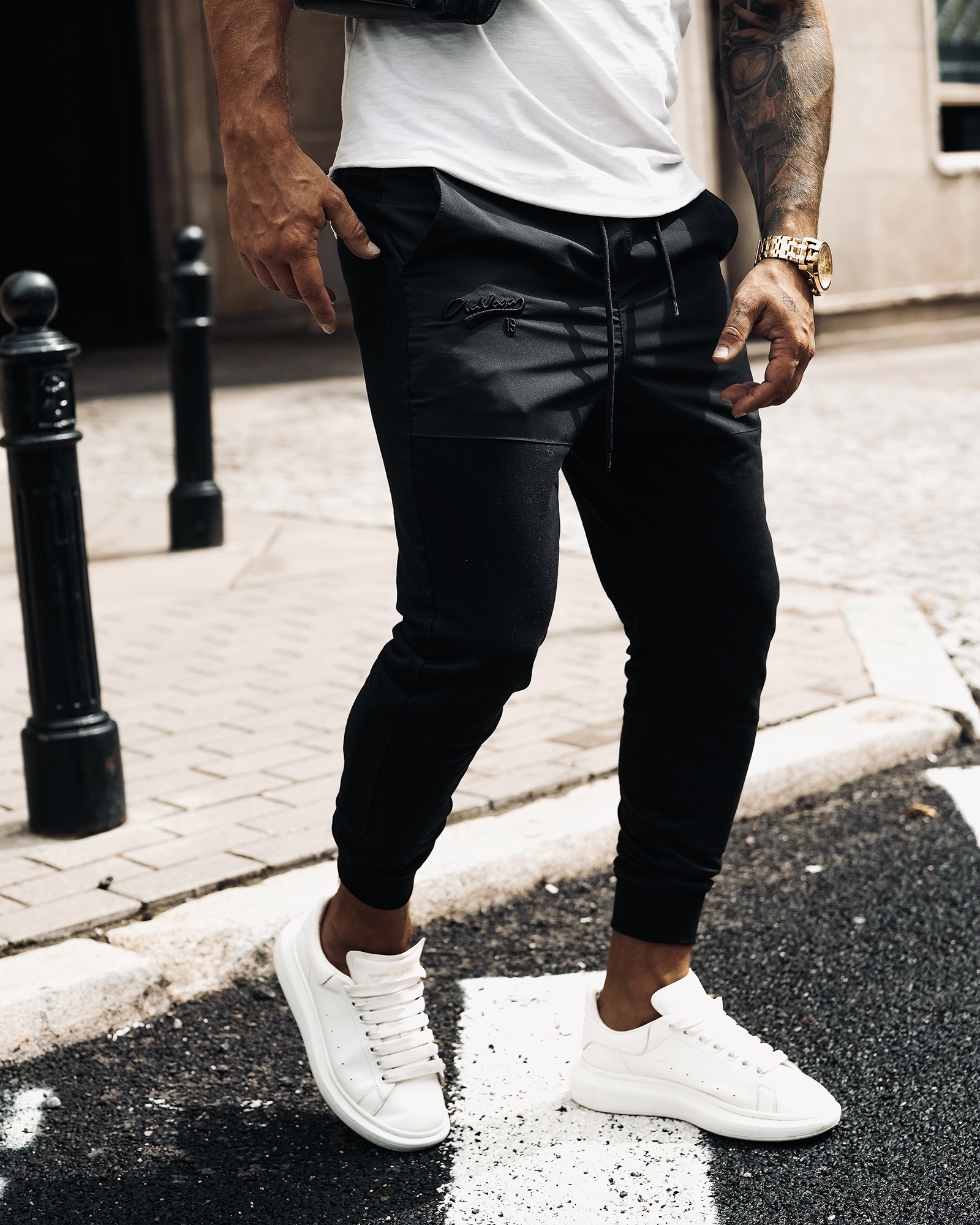 Spodnie sportowe dresy męskie PHASE OLAVOGA czarne