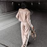 Spodnie eleganckie z lampasem VALOUR OLAVOGA beżowe