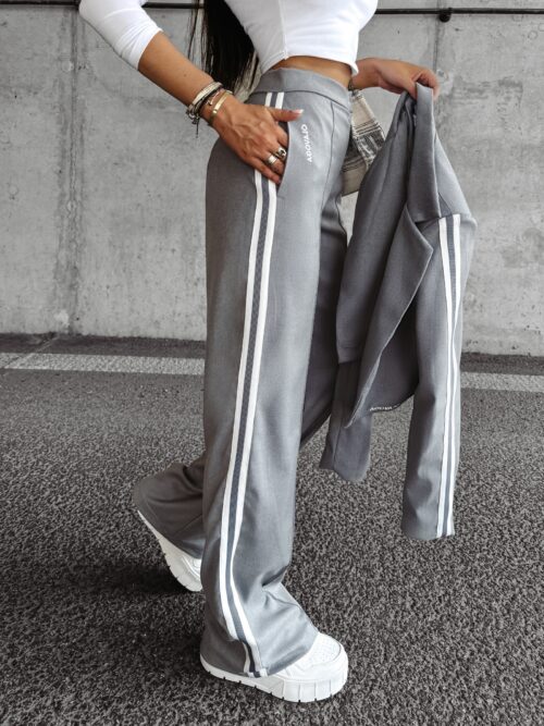 Spodnie eleganckie z lampasem VALOUR OLAVOGA szare