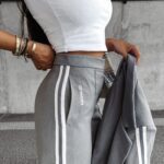 Spodnie eleganckie z lampasem VALOUR OLAVOGA szare