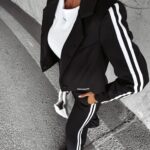 Spodnie eleganckie z lampasem VALOUR OLAVOGA czarne