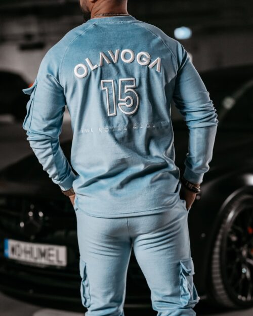 Dres męski welurowy CARGO OLAVOGA niebieski