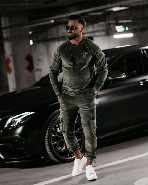 Dres męski welurowy CARGO OLAVOGA khaki