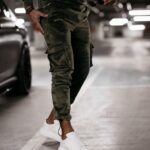 Dres męski welurowy CARGO OLAVOGA khaki