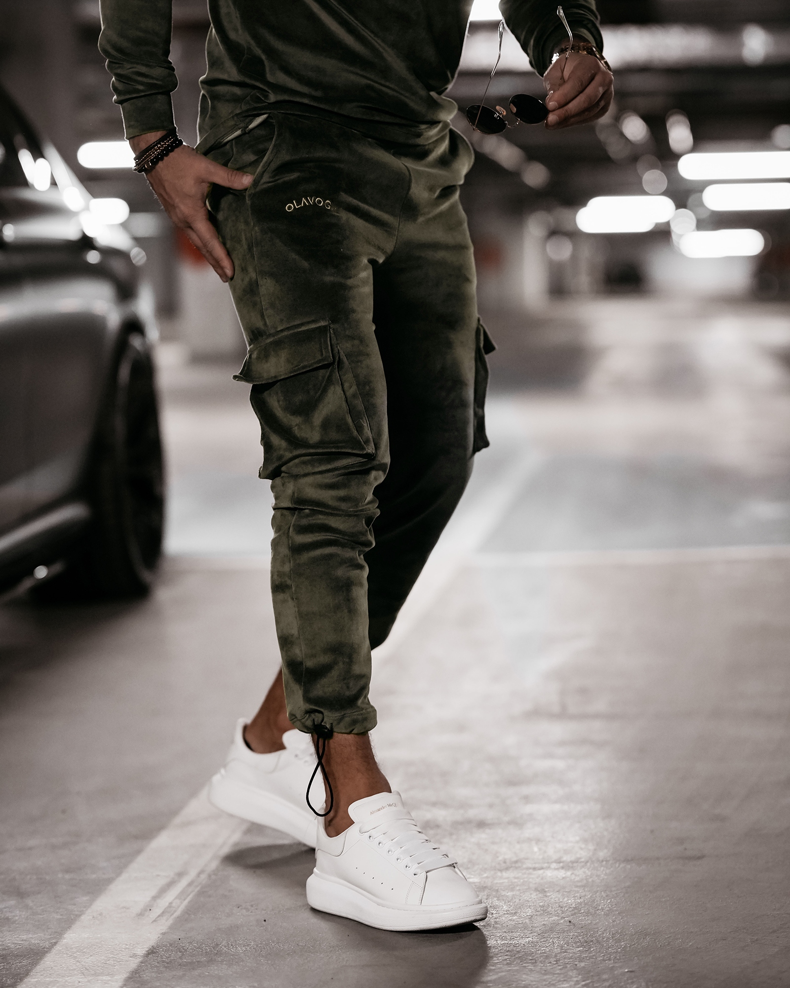 Dres męski welurowy CARGO OLAVOGA khaki