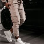 Dres męski welurowy CARGO OLAVOGA beżowy