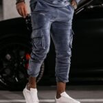 Dres męski welurowy CARGO OLAVOGA grafitowy