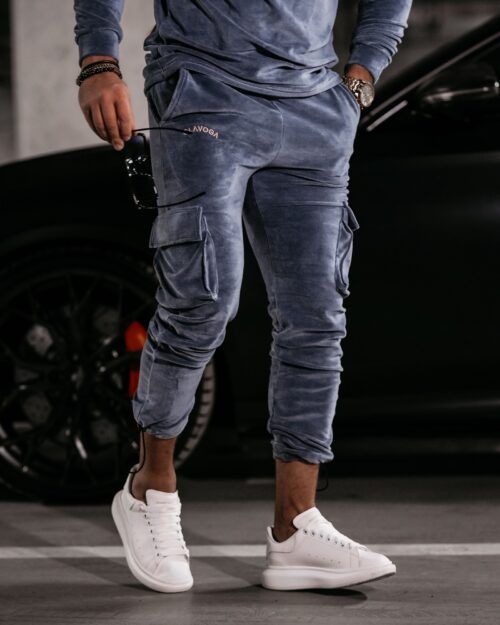 Dres męski welurowy CARGO OLAVOGA grafitowy