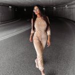 Dres damski welurowy SOULMATE OLAVOGA beżowy