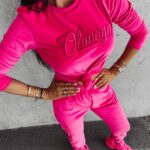 Dres damski welurowy SOULMATE OLAVOGA różowy