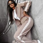 Marynarka krótka z lampasami HEATHER OLAVOGA beżowa