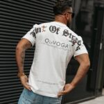 T-shirt męski slim fit z nadrukiem BASTY OLAVOGA ecru