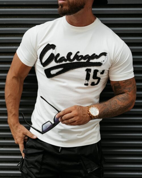 T-shirt męski z logo BRAKE OLA VOGA ecru