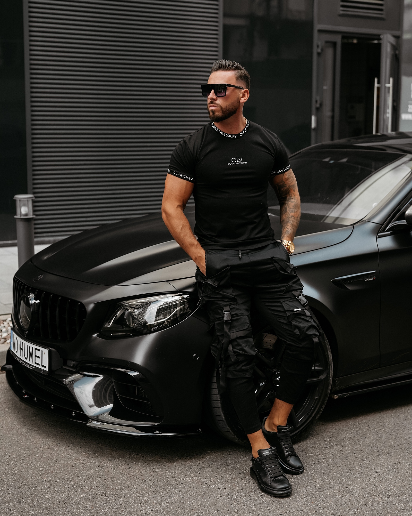 T-shirt męski slim fit RAIL OLAVOGA czarny T-shirt męski slim fit RAIL OLAVOGA czarny